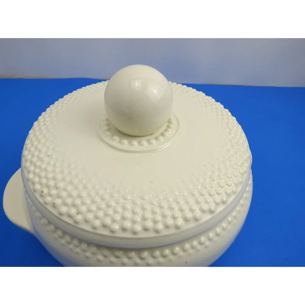 California USA Pottery White Hobnail Casserole Dish Jar 480-C 482
